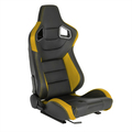 Spec-D Tuning Racing Seat - Black With Yellow Pvc - Right Side RS-2859R